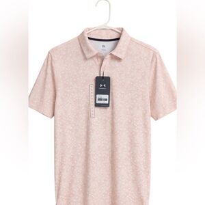 VRST Men’s Small Golf Polo Rose Washed Geo Pink NWT Dri-Fit Mesh Athletic Shirt